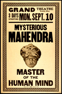 Mysterious Mahendra Vintage Performance Cultural or Heritage Poster