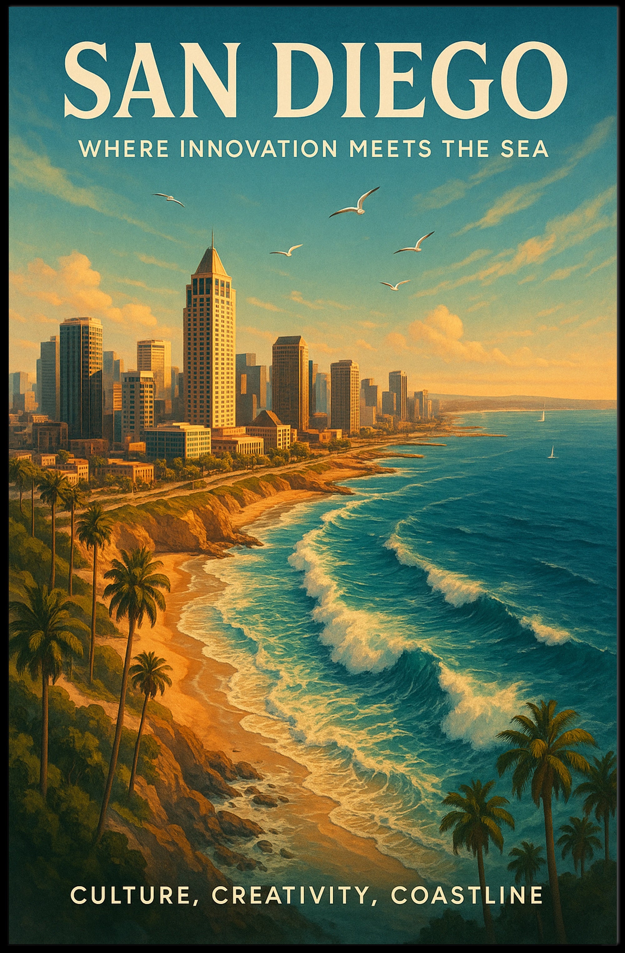 San Diego Coastal Skyline Urban or Cityscape Poster