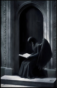 Enigmatic Angelic Creature in Gothic Fantasy Poster PosterGoat