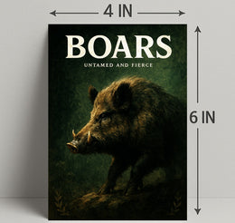 Boars Untamed and Fierce Poster PosterGoat