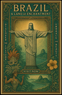 Brazilian Enchantment Vintage Art Travel Poster