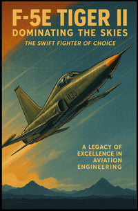 F-5E Tiger II Fighter Jet Vintage Military Recruitment Poster