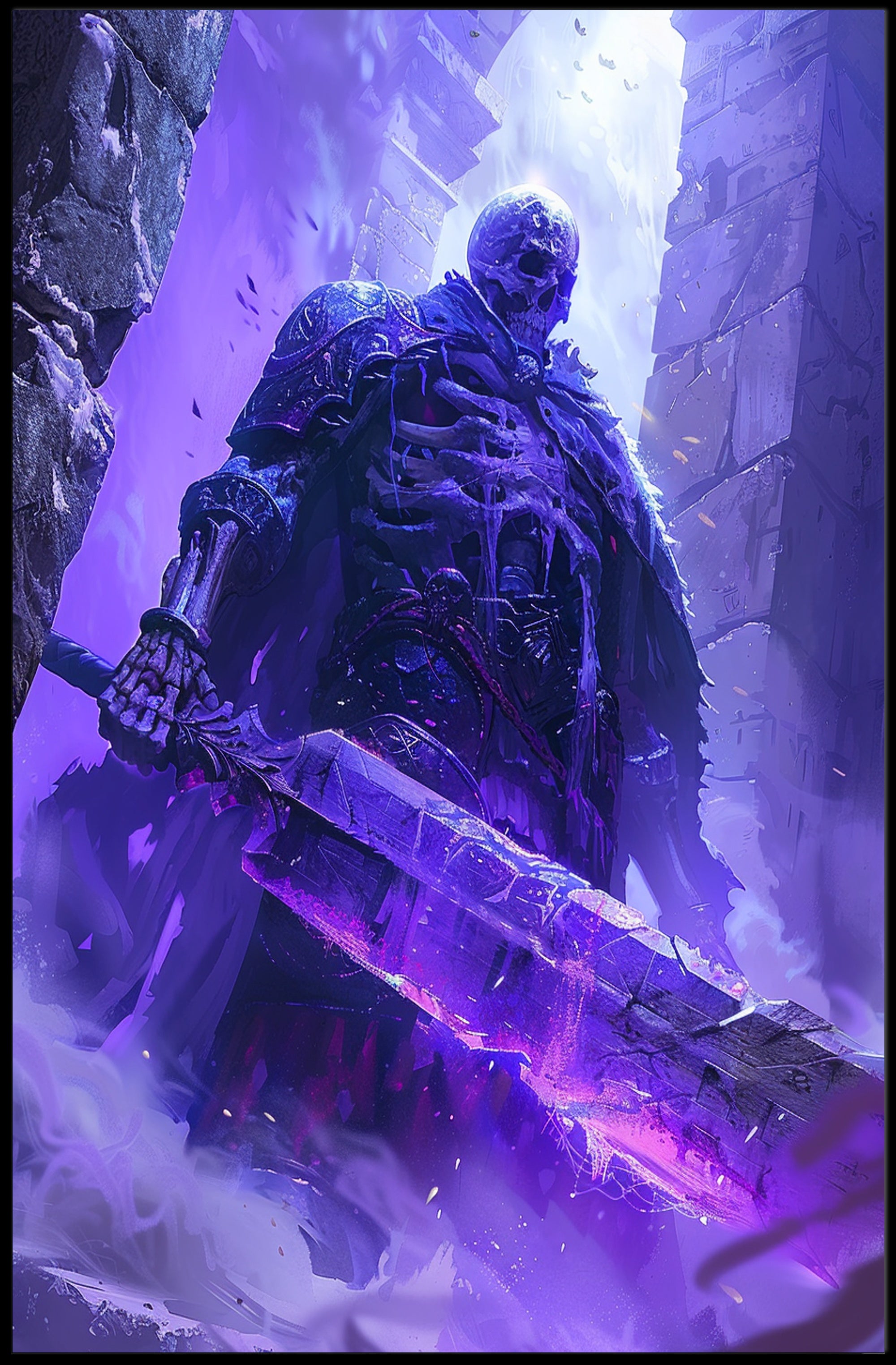 Skeletal Warrior in Epic Battle Fantasy or Mythology Poster PosterGoat