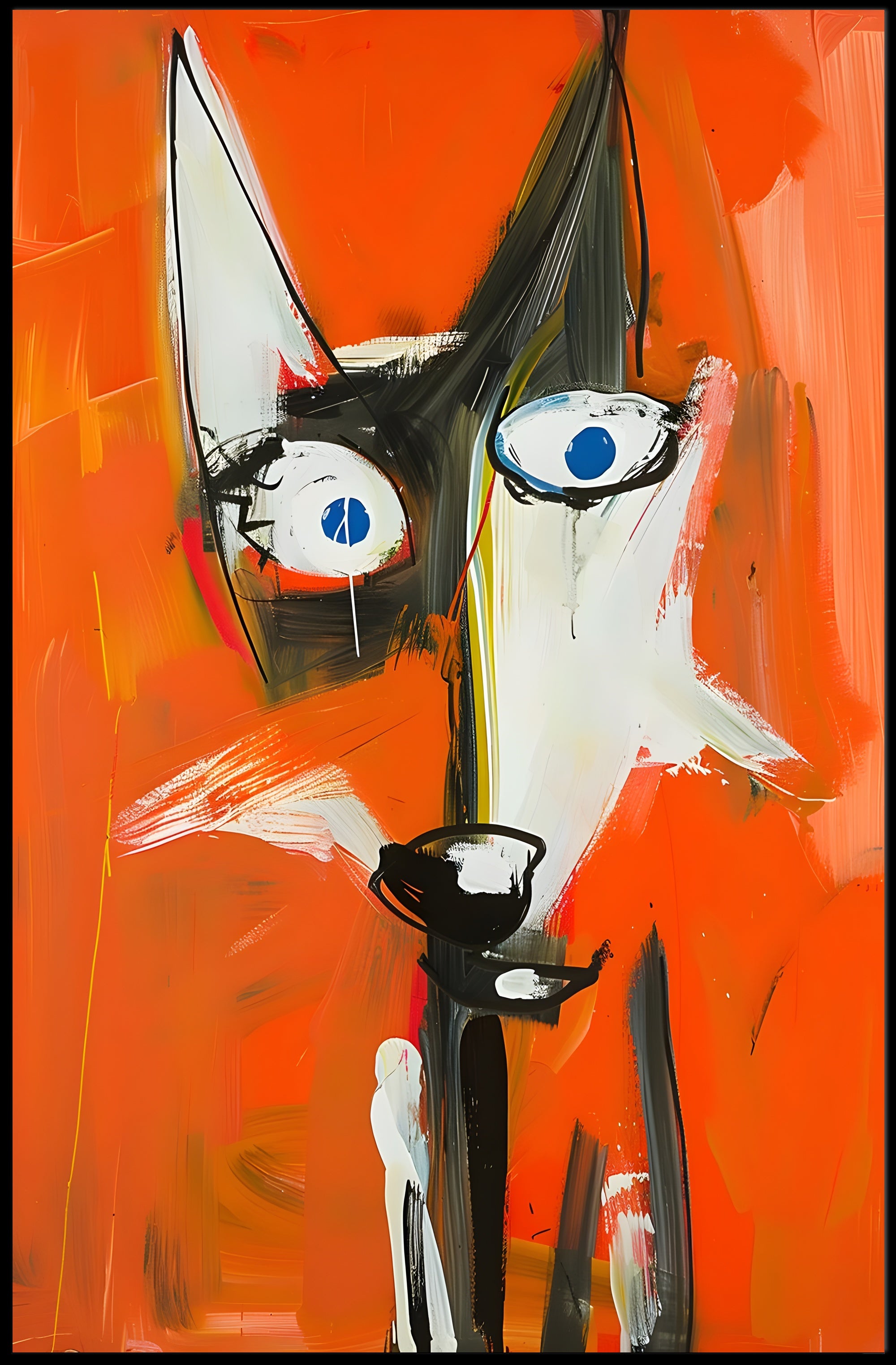 Abstract Fox Wall Art Poster Minimalist Animal Print