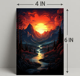 Radiant Mountain Sunset Poster