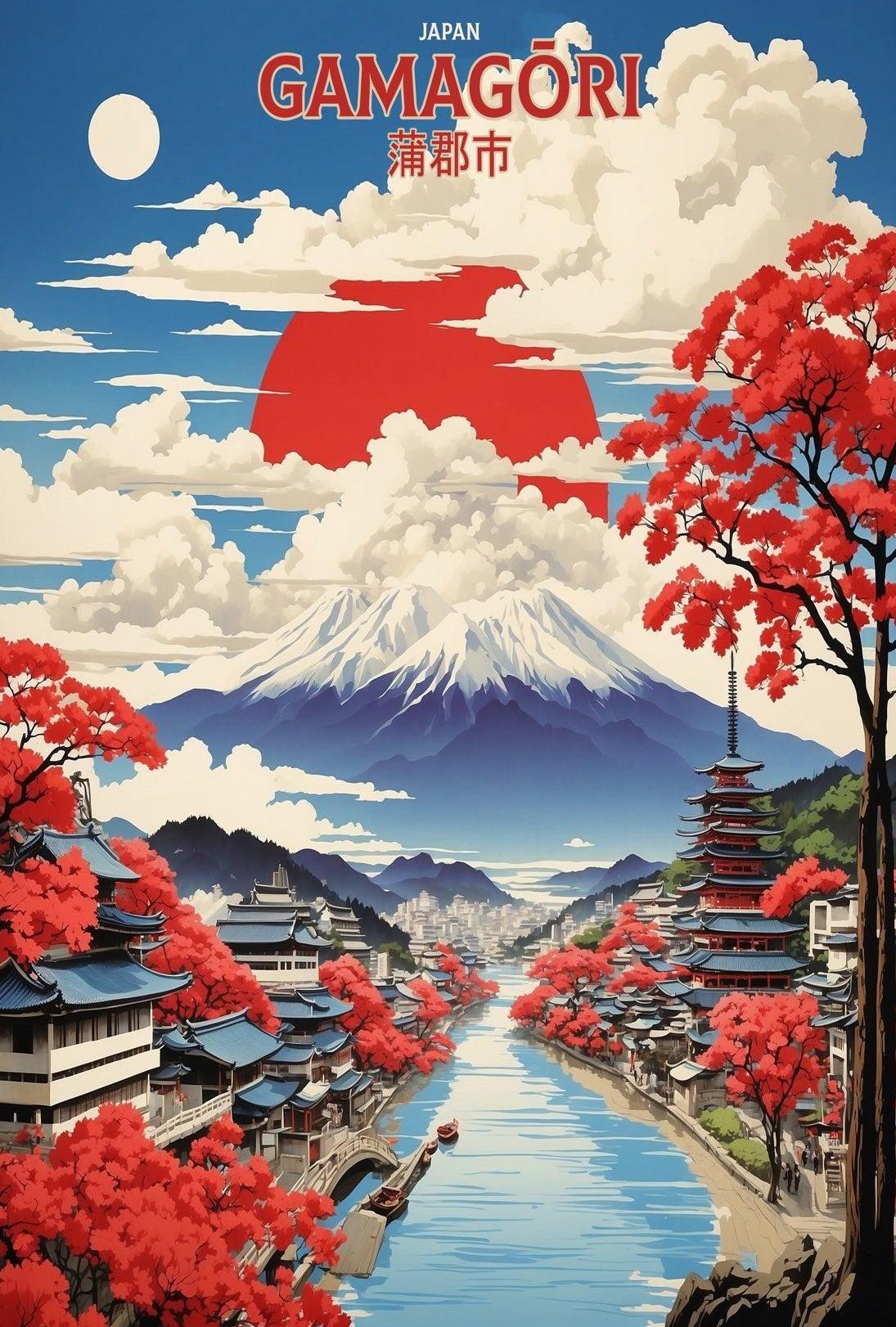 Gamagōri Mount Fuji Scenic Art Print - Cultural Poster