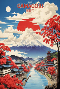 Gamagōri Mount Fuji Scenic Art Print - Cultural Poster