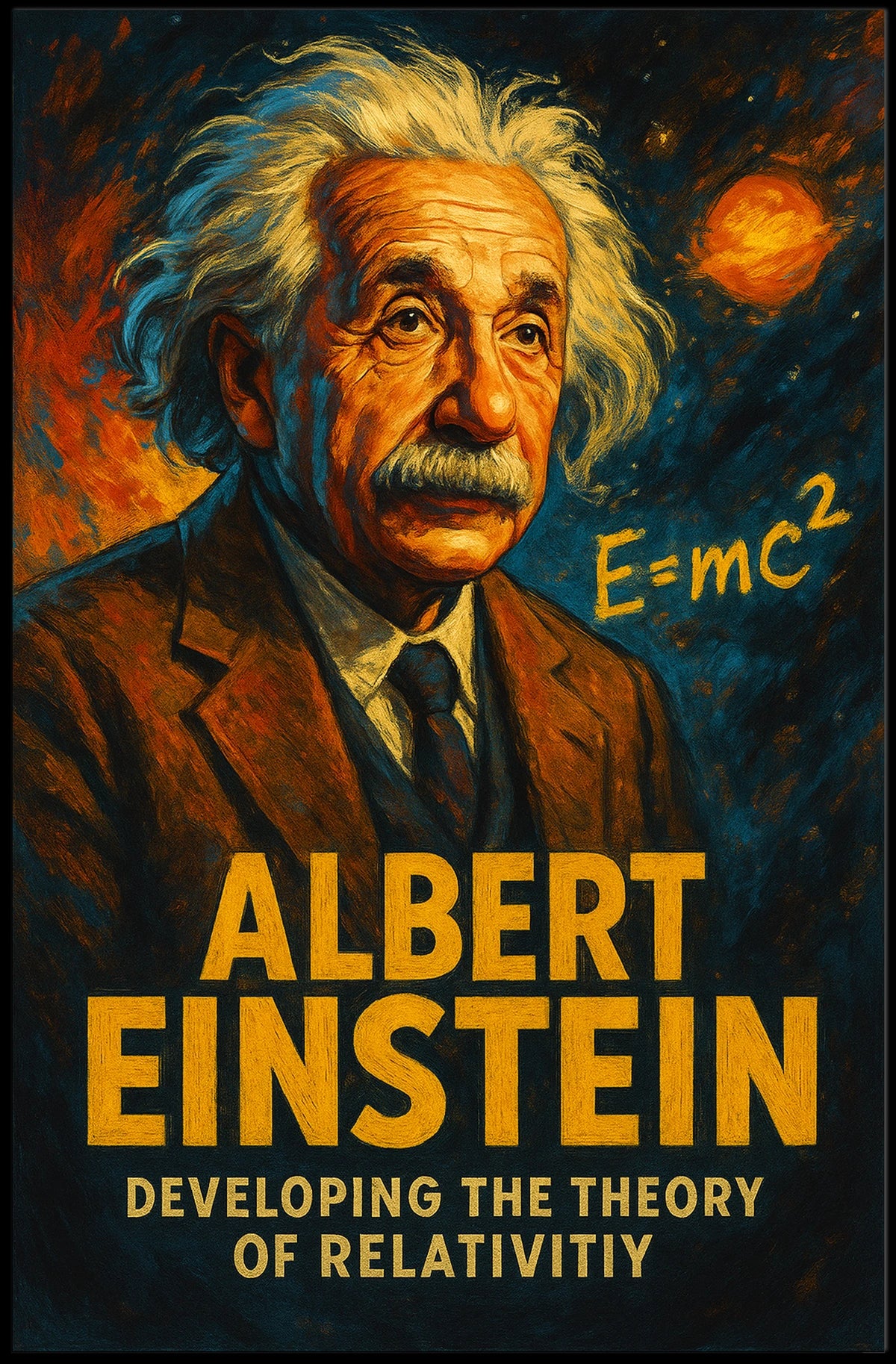 Albert Einstein Iconic Relativity Theory Timeless Vintage Wall Art Inspirational Study Decor Poster