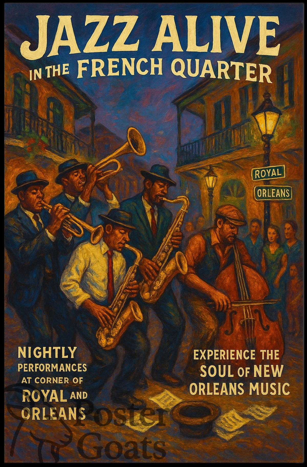 New Orleans Jazz Night in French Quarter Poster