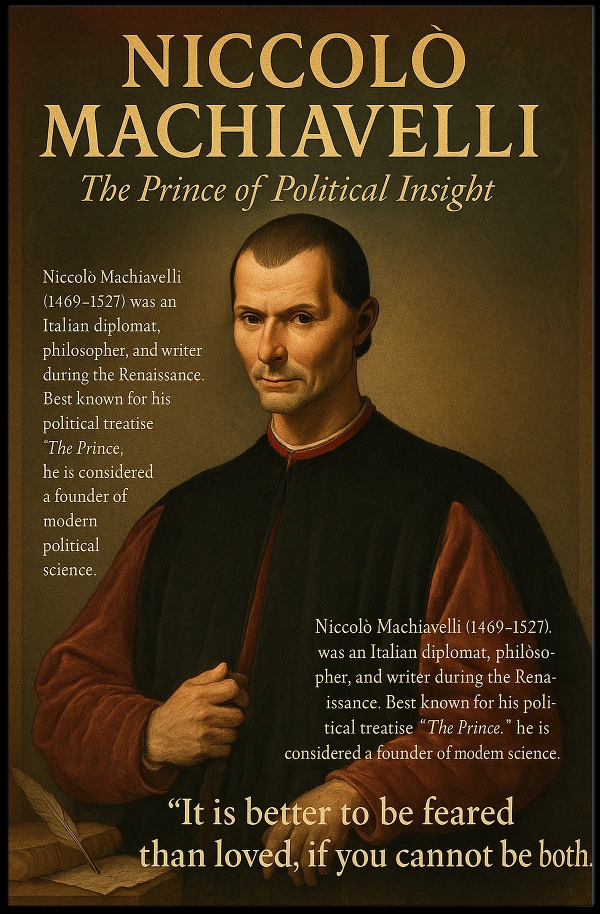Niccolò Machiavelli The Prince of Political Insight Poster