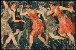 Roaring Twenties Flapper Dance Vintage Art Poster