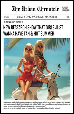 Summer Fun Dolls on Scooter Pop Culture Poster PosterGoat