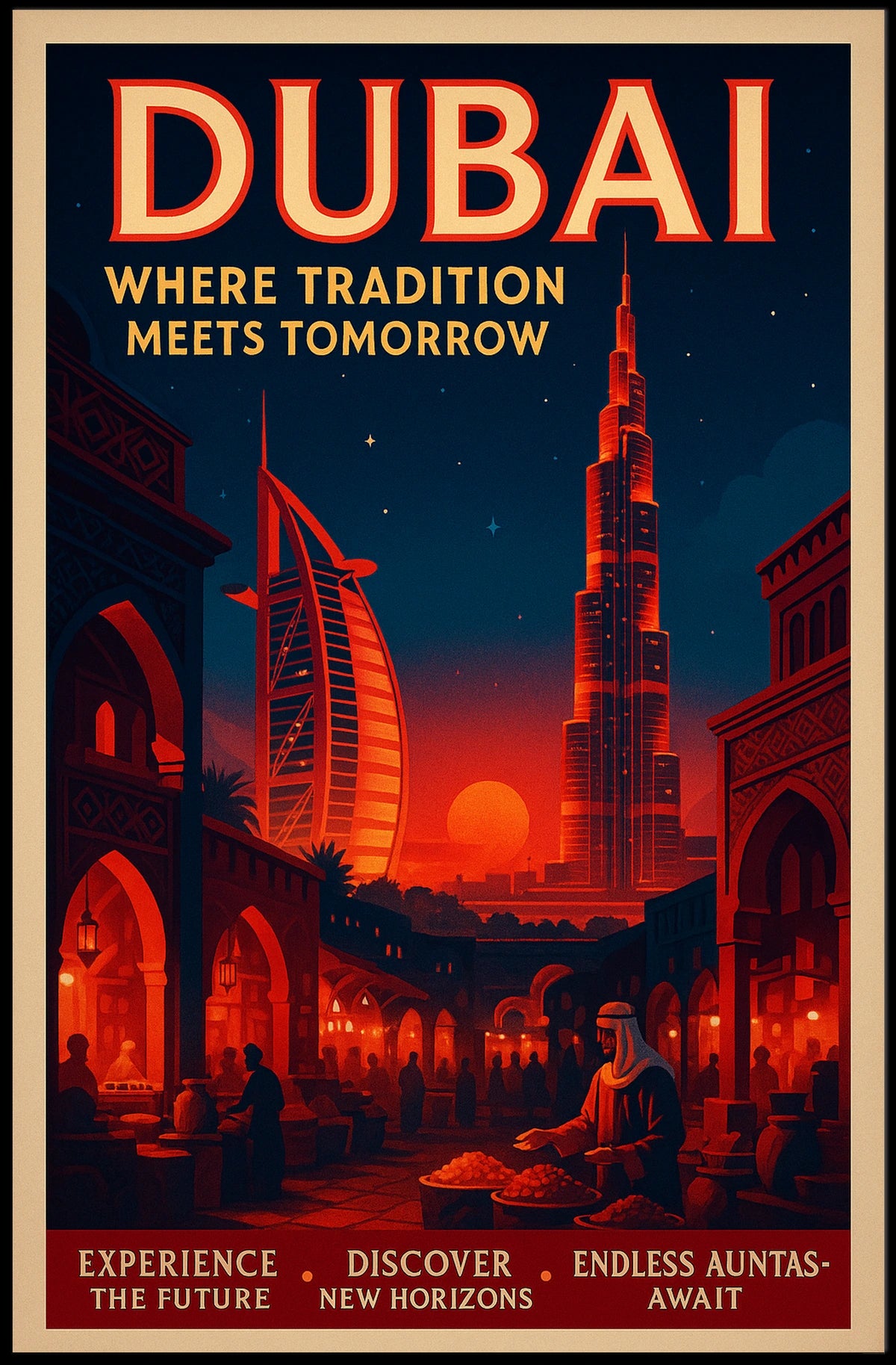 Dubai Poster Where Tradition Meets Tomorrow Home Wall Art