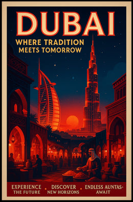 Dubai Poster Where Tradition Meets Tomorrow Home Wall Art