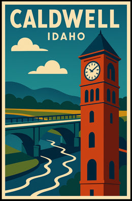 Caldwell Idaho Scenic Travel Landscape Photography Realism Timeless Home Decor Poster
