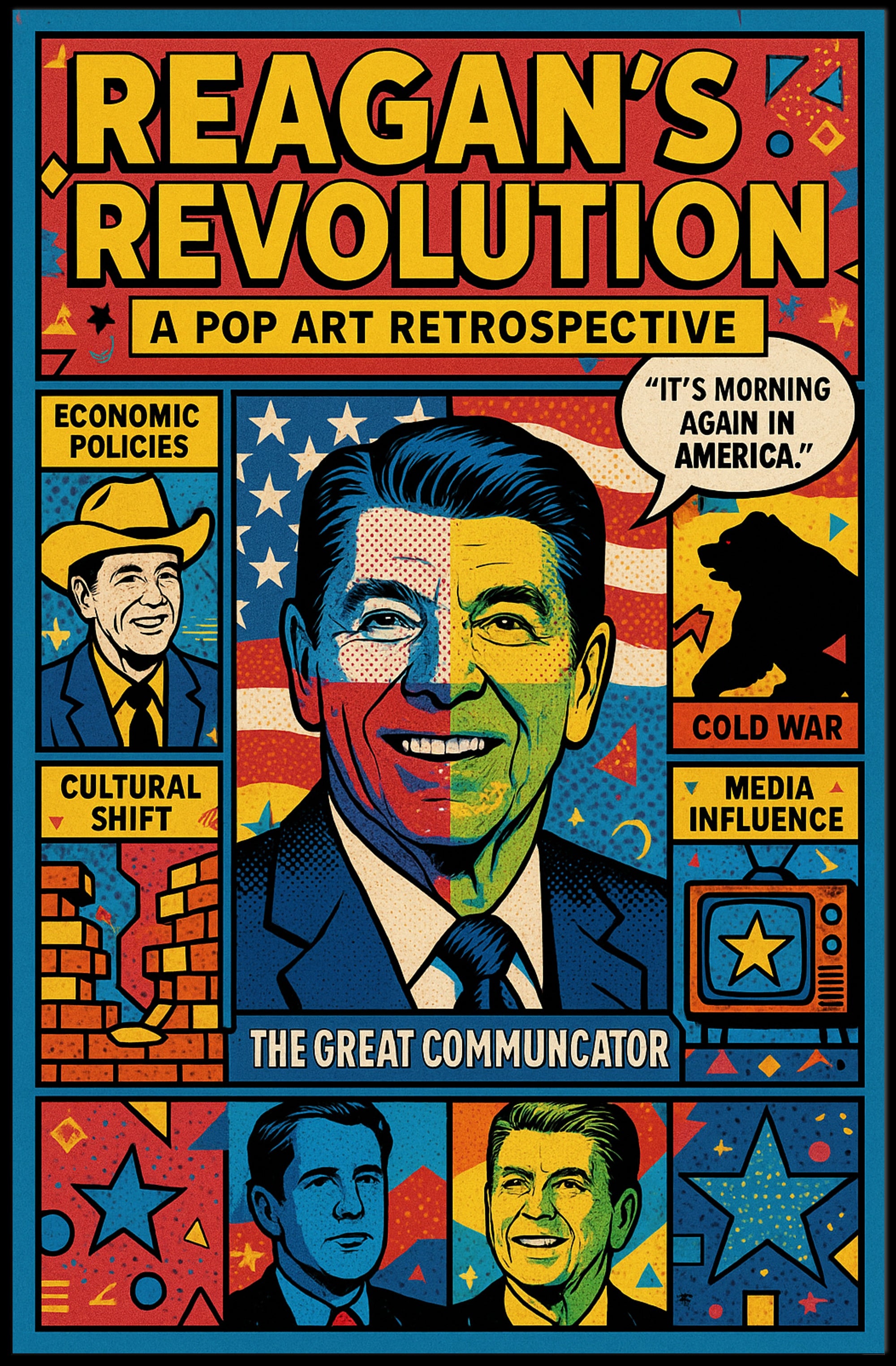 REAGAN'S REVOLUTION Pop Art Political History Poster