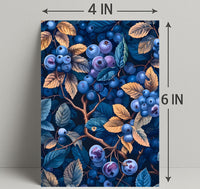 Blueberries and Foliage Artistic Design Artistic Poster