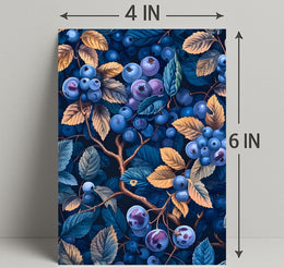 Blueberries and Foliage Artistic Design Artistic Poster