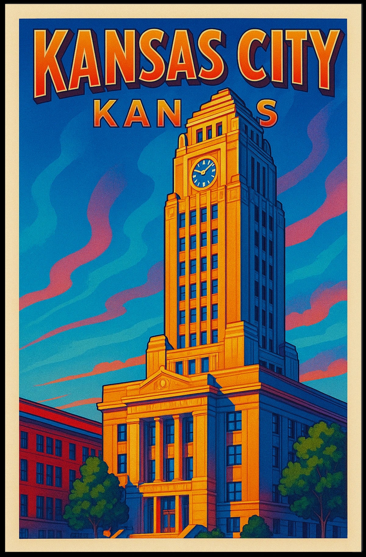 Kansas City Skyline Poster