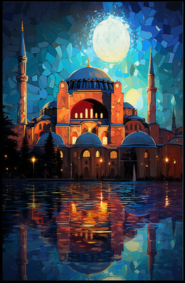 Moonlit Reflections Of Architectural Poster