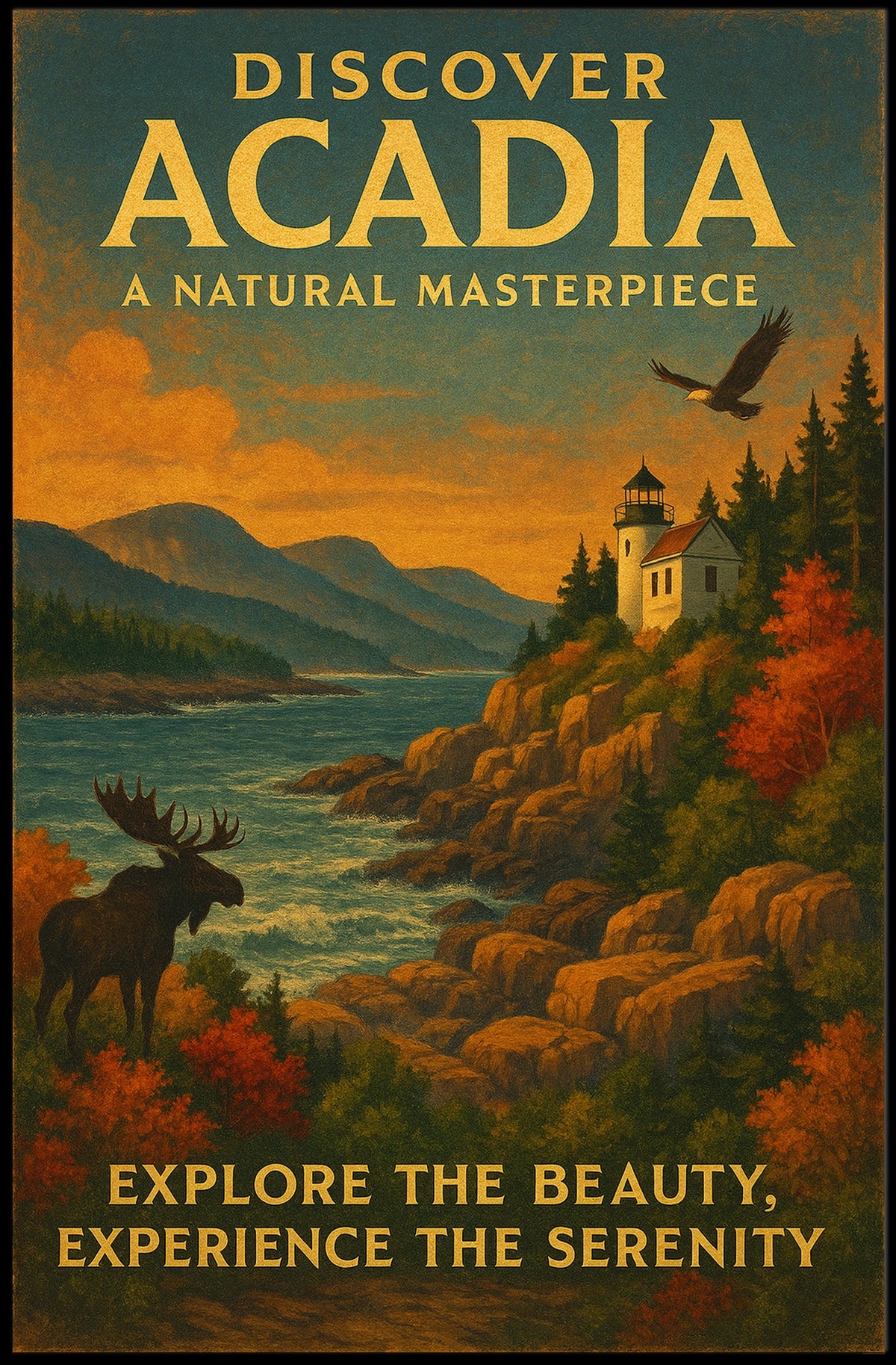 Discover Acadia A Natural Masterpiece Poster
