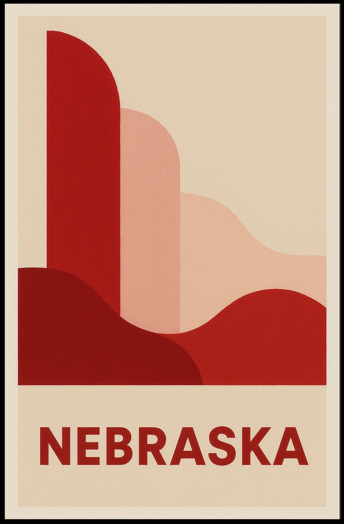 Nebraska Abstract Landscape Poster
