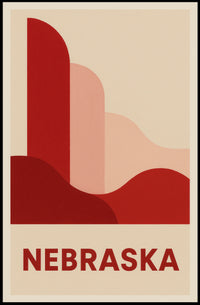 Nebraska Abstract Landscape Poster