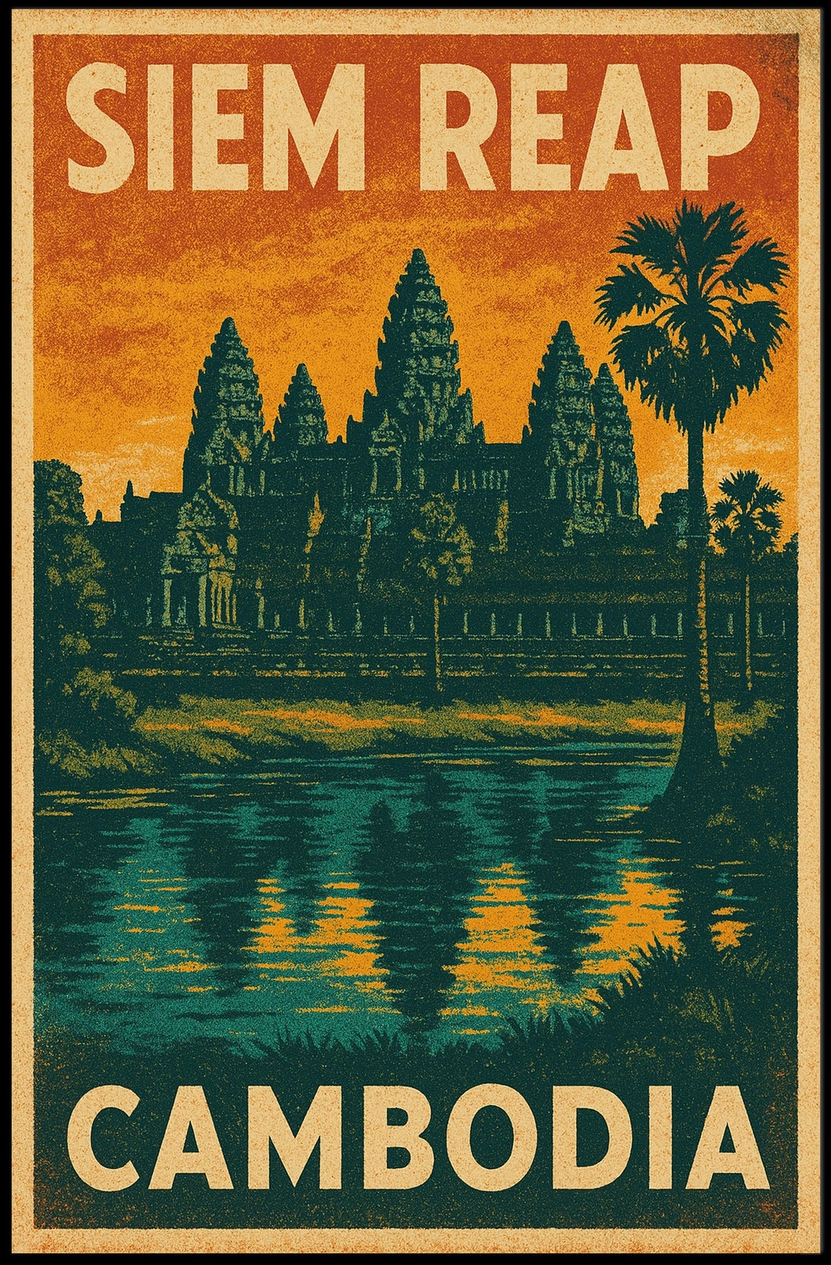 Siem Reap Cambodia Poster
