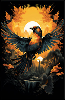 Sunset Symphony A BirdS Journey Poster