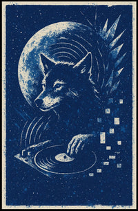 Moonlit Dj Wolf Poster