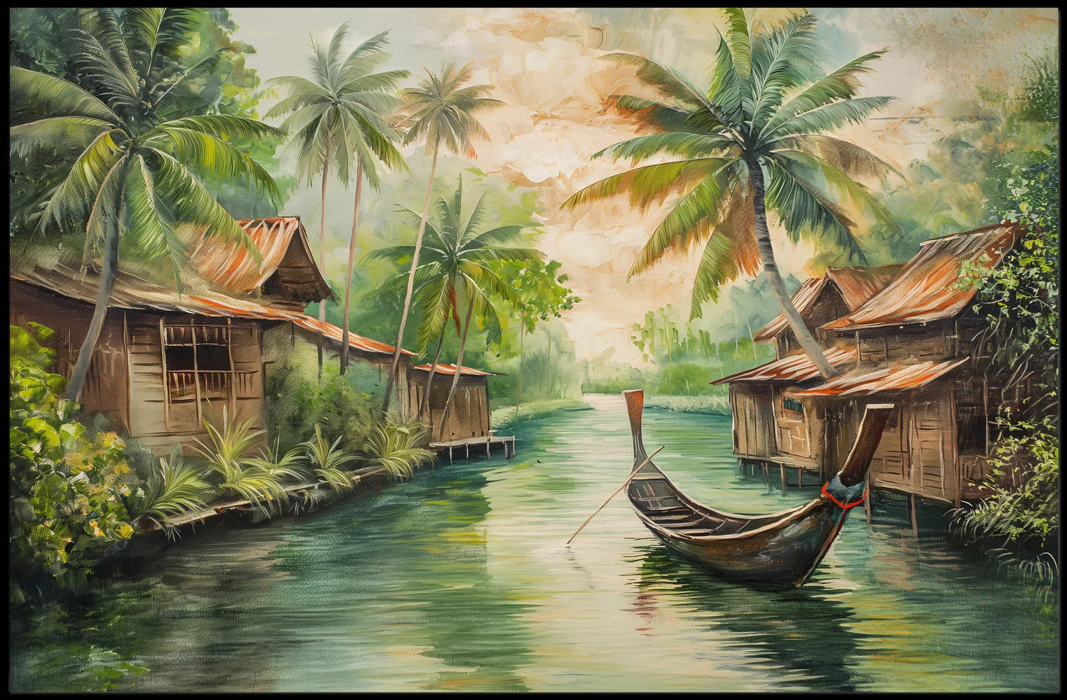 Tropical Tranquility: Southeast Asian Waterway Poster