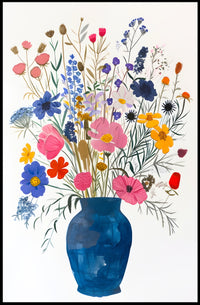 Vibrant Floral Still-Life Illustration Abstract or Artistic Poster PosterGoat