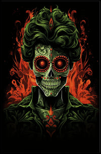 Day of the Dead Sugar Skull Art Poster - Cultural or Heritage Poster