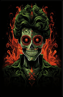 Day of the Dead Sugar Skull Art Poster - Cultural or Heritage Poster