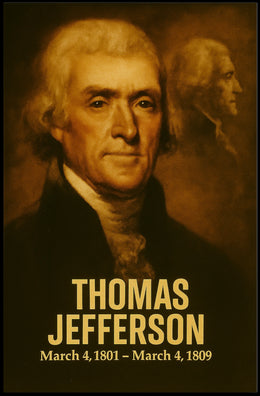 Thomas Jefferson Poster Vintage Presidential Portrait Print Retro Analog Film Aesthetic Founding Father Wall Art