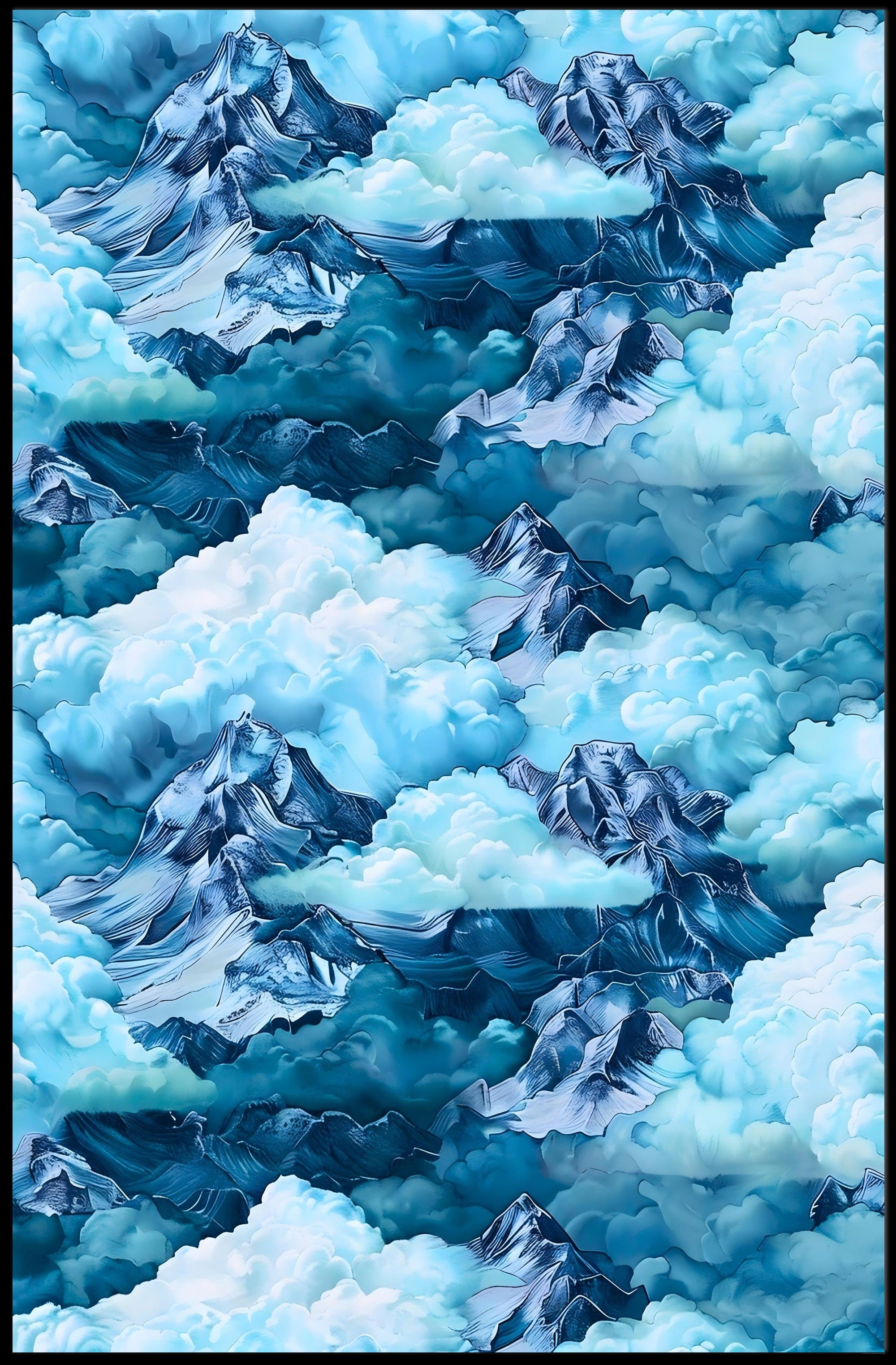 Majestic Mountain Clouds Wall Art Print