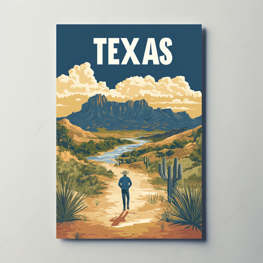 Texas Vintage Poster - Western Landscape