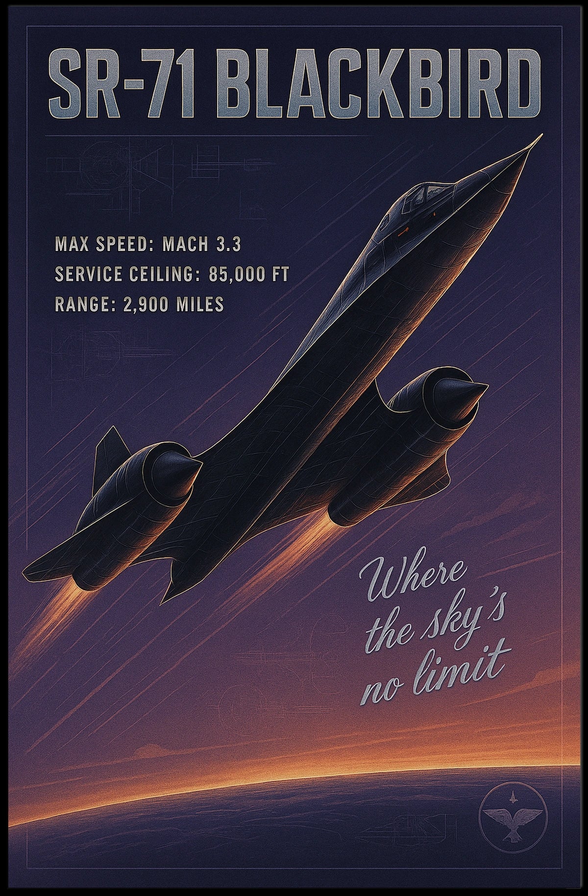 SR-71 Blackbird The Speed Icon Poster