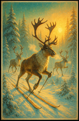 Reindeer Ski Adventure Poster