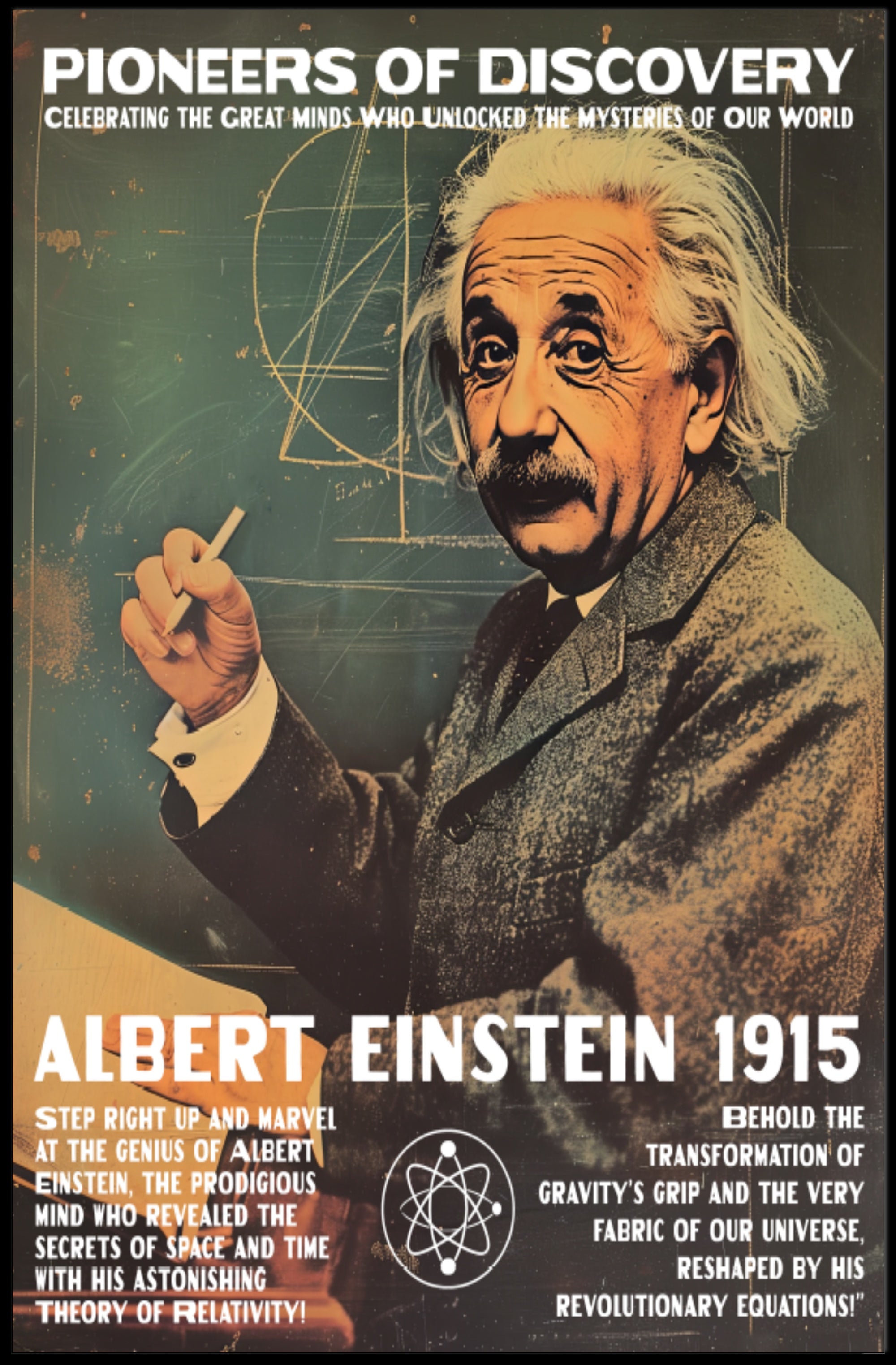 Einstein Theory Relativity Vintage Inspirational Poster