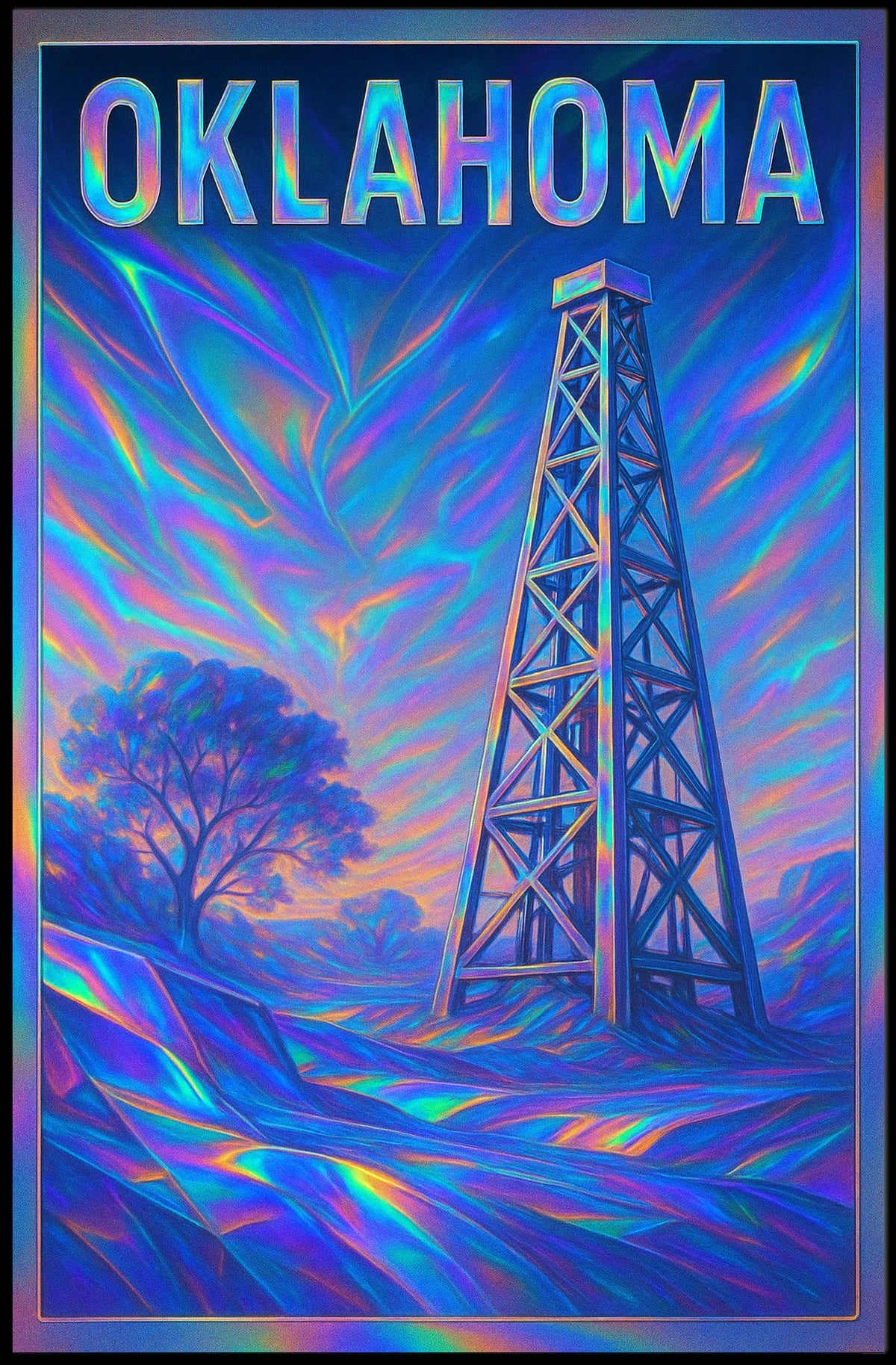 Oklahoma Oil Derrick Poster