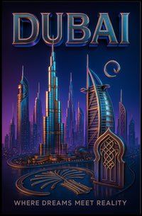 Dubai Skyline Poster For Luxury Modern Home Decor Lovers