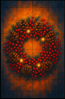 Festive Holiday Wreath Poster
