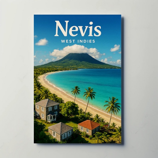 Nevis West Indies Island Beach Mountain Poster Poster