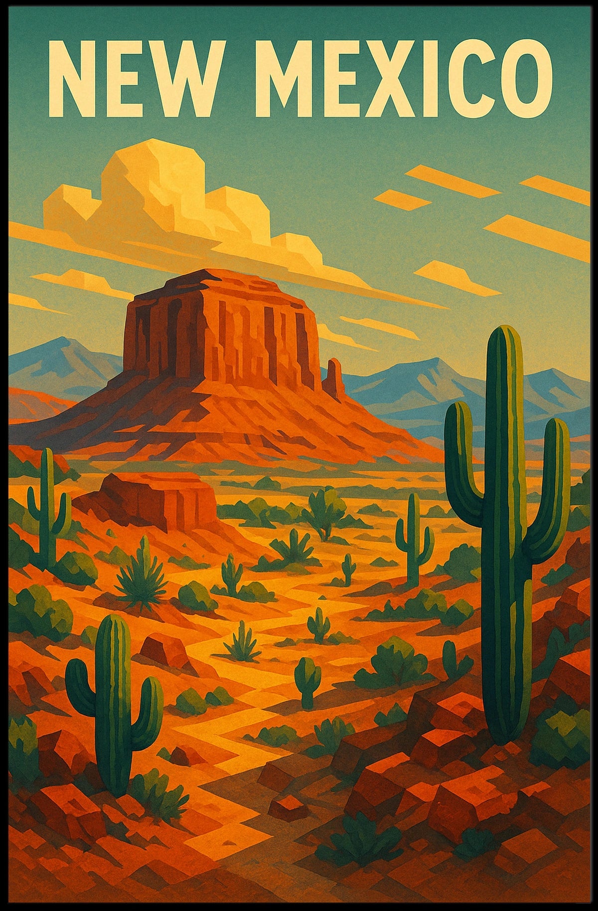New Mexico Desert Landscape Poster