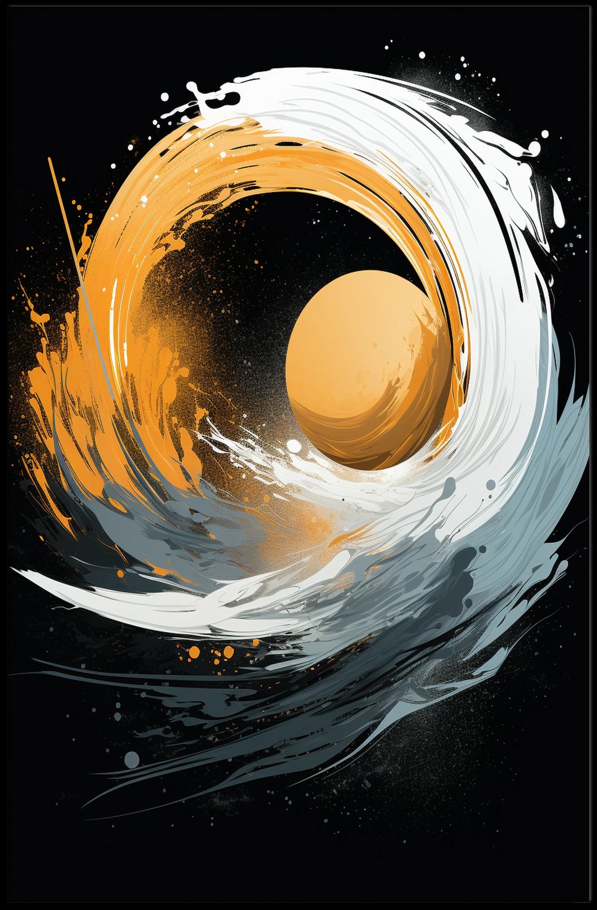Dynamic Wave Vortex Abstract Art Print Poster