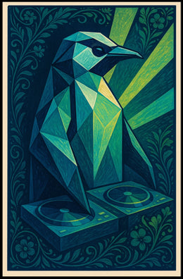 Geometric Bird Dj Poster