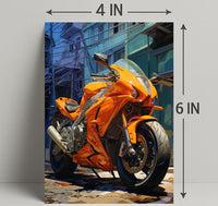 Vibrant Urban Motorcycle Poster PosterGoat