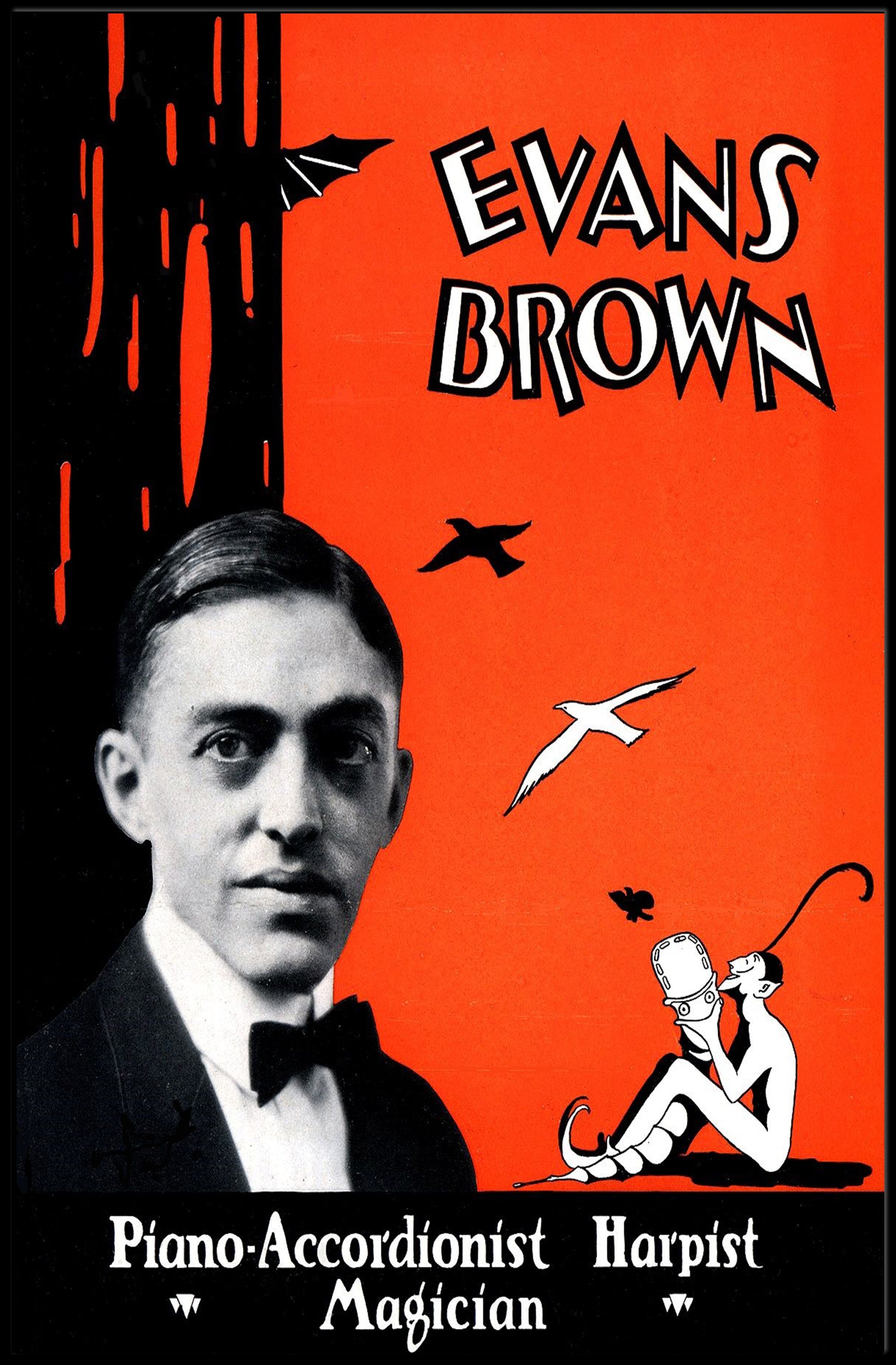 Evans Brown Vintage Art Deco Performer Poster