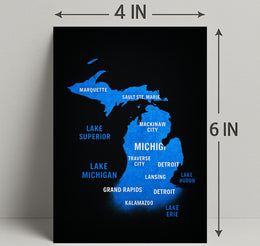 Michigan and the Great Lakes Map Poster PosterGoat
